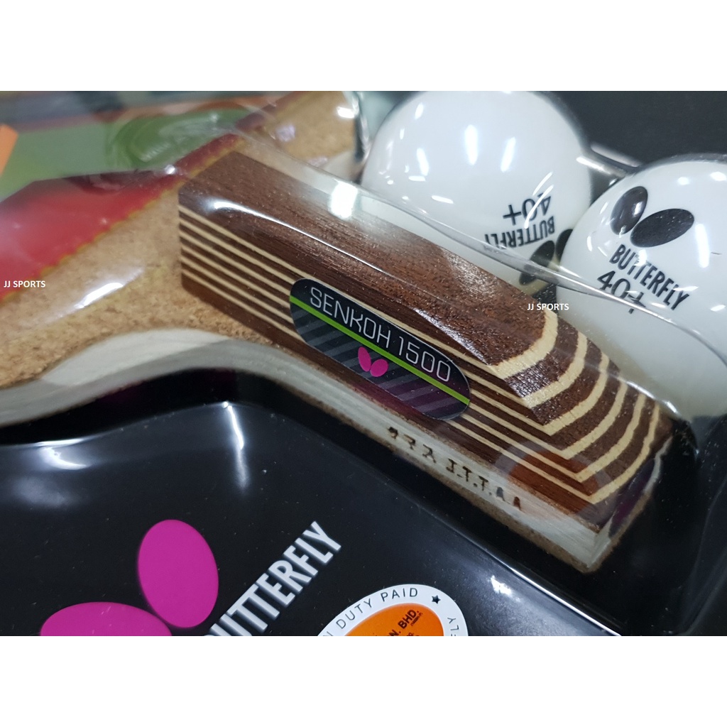 Butterfly SENKOH 1500 Penhold Table Tennis Racket Ping Pong Bat w/ Rubber & Ball (One Side Rubber) - Image 4