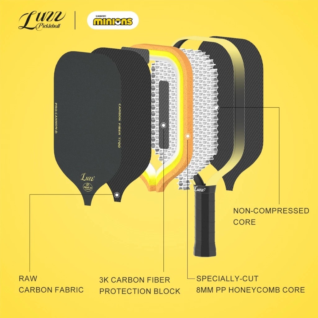 Luzz Pickleball Paddle Minions Cannon Paddle T700 (FREE COVER + BALL) (100% ORIGINAL) - Image 3