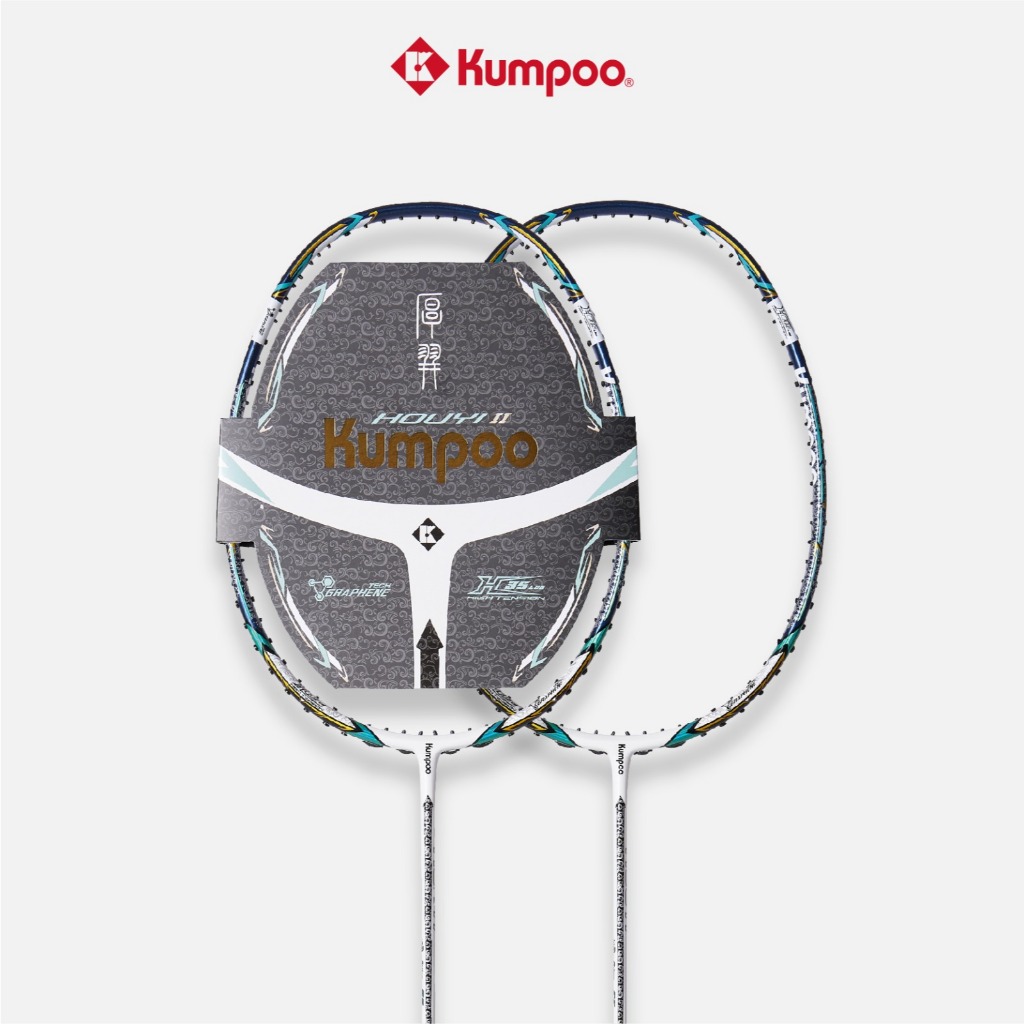 KUMPOO BADMINTON RACKET HOUYI II (WHITE BLUE) (100% ORIGINAL)
