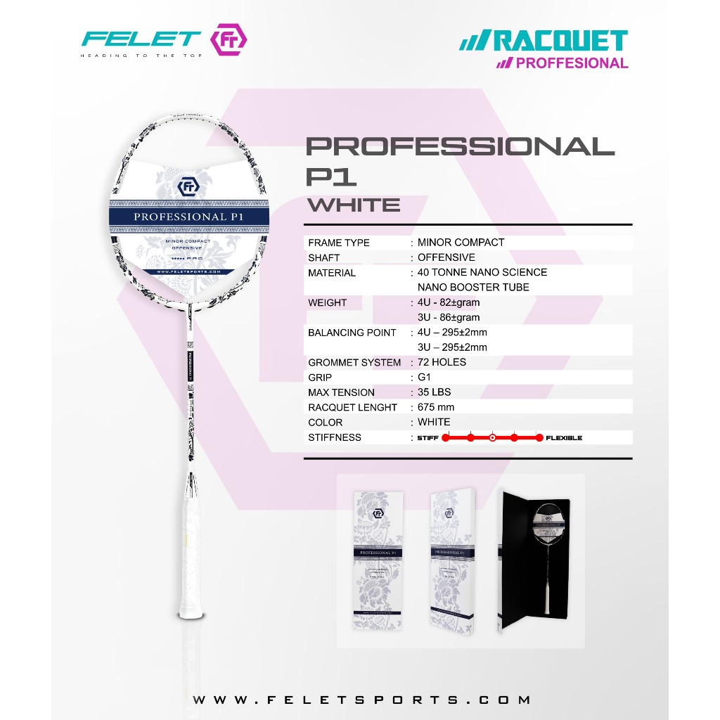 Alternative view of FELET PROFESSIONAL P1 Badminton Racket (100% ORIGINAL)